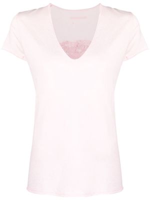 Zadig&Voltaire Story Fishnet short-sleeve T-shirt - Pink