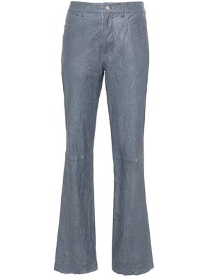 Zadig&Voltaire straight-leg crinkled-leather trousers - Blue