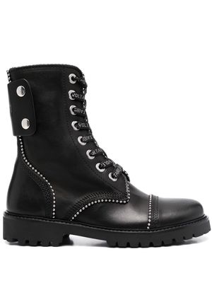 ZADIG&VOLTAIRE stud-embellished leather biker boots - Black