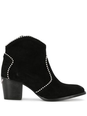 Zadig&Voltaire stud-embellished western ankle boots - Black