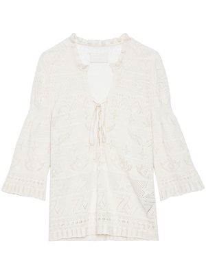 Zadig&Voltaire Taho openwork-knit top - White