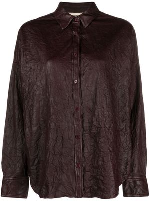 Zadig&Voltaire Tamara crinkled leather shirt - Brown