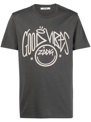 Zadig&Voltaire text-print cotton T-shirt - Grey