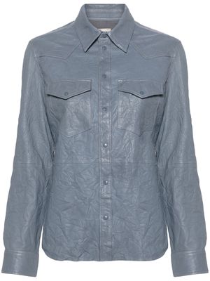 Zadig&Voltaire Thelma crinkled leather shirt - Blue