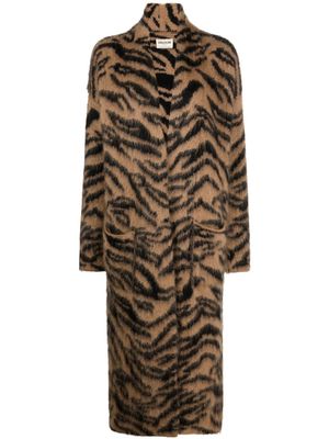 Zadig&Voltaire tiger-print mid-length cardigan - Brown