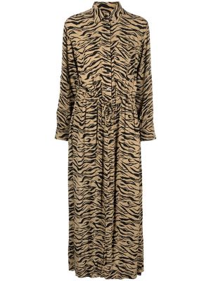 Zadig&Voltaire tiger-print shirt dress - Brown