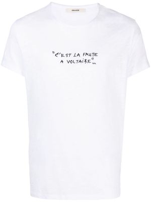 Zadig&Voltaire Toby slogan-embroidered T-shirt - White