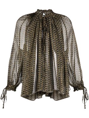 Zadig&Voltaire Tocade chiffon ZV-pattern blouse - Neutrals