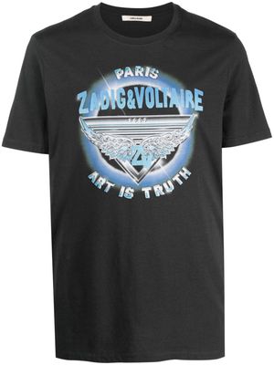 Zadig&Voltaire Tommy logo-print organic-cotton T-shirt - Grey