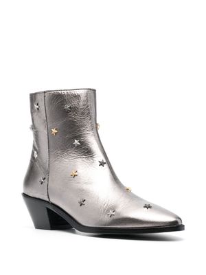 Zadig&Voltaire Tyler leather ankle boots - Grey