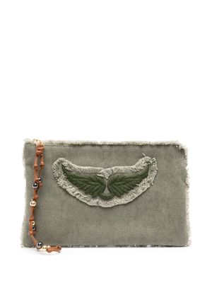 Zadig&Voltaire Uma wing-patch purse - Green