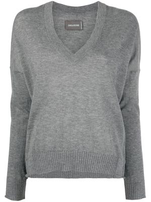 Zadig&Voltaire V-neck cashmere sweater - Grey