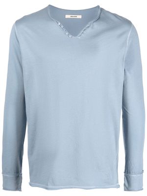 Zadig&Voltaire v-neck cotton sweatshirt - Blue