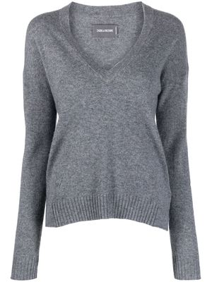 Zadig&Voltaire V-neck knitted jumper - Grey