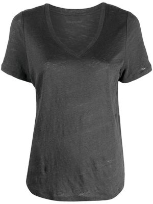 Zadig&Voltaire V-neck linen T-shirt - Grey