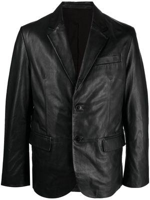 Zadig&Voltaire Valfried single-breasted leather blazer - Black