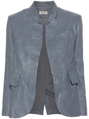 Zadig&Voltaire Verys crinkled leather blazer - Blue