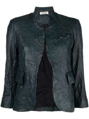Zadig&Voltaire Verys crinkled leather jacket - Green