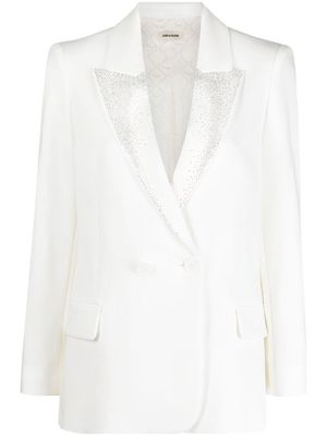 Zadig&Voltaire Visit rhinestone-embellished blazer - White