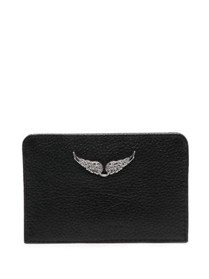Zadig&Voltaire wing-charm leather cardholder - Black