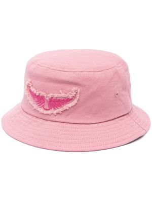 Zadig&Voltaire wings-patch cotton bucket hat - 967 PINK