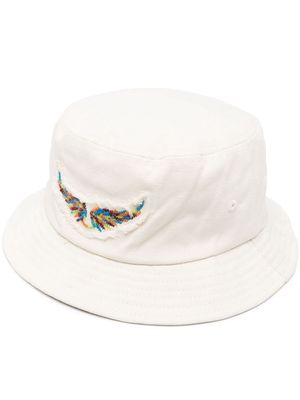 Zadig&Voltaire wings-patch cotton bucket hat - Neutrals
