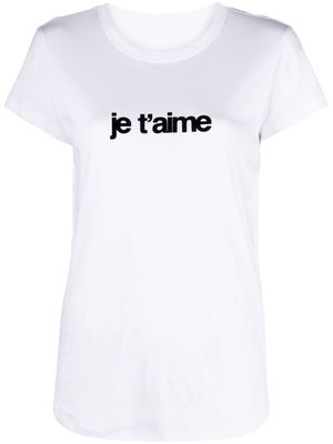 Zadig&Voltaire Woop Je T'aime flocked text T-shirt - White