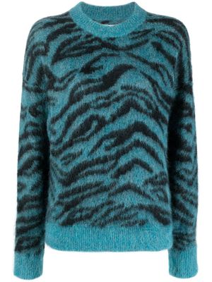 Zadig&Voltaire zebra-pattern knitted jumper - Blue