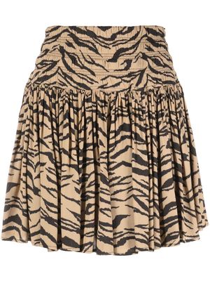 Zadig&Voltaire zebra-print pleated mini skirt - Neutrals