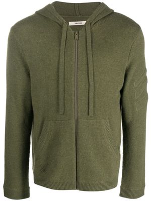 Zadig&Voltaire zip-up knitted cashmere hoodie - Green
