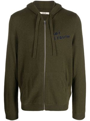 Zadig&Voltaire zip-up wool-blend hoodie - Green