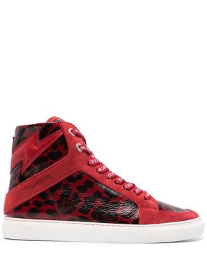Zadig&Voltaire ZV1747 High Flash panelled sneakers - Red