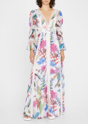Zamia Lace-Trim Maxi Dress