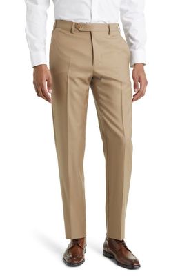 Zanella Devon Wool Straight Leg Pants in Dark Beige