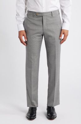 Zanella Parker Flat Front Stretch Wool Dress Pants in Charcoal 