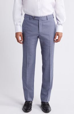 Zanella Parker Flat Front Stretch Wool Dress Pants in Navy 