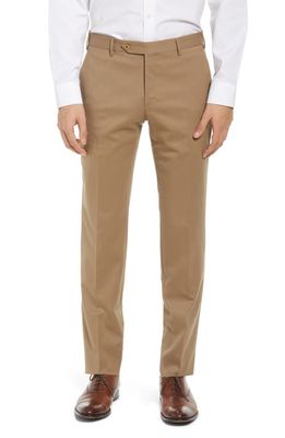 Zanella Parker Stretch Wool Trousers in Tan