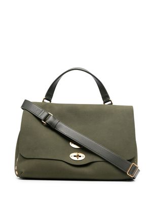 Zanellato twist-lock calf leather tote bag - Green