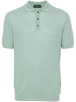 Zanone 3D-knit cotton polo shirt - Green