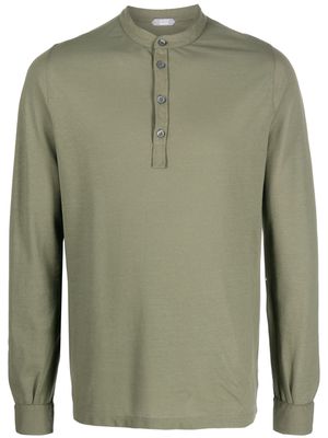 Zanone band-collar polo shirt - Green