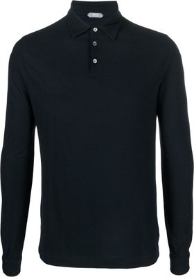 Zanone basic long-sleeved polo shirt - Blue