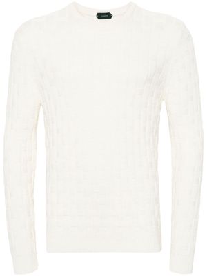 Zanone basket-knit cotton jumper - Neutrals