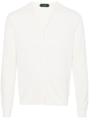Zanone button-up cotton cardigan - White