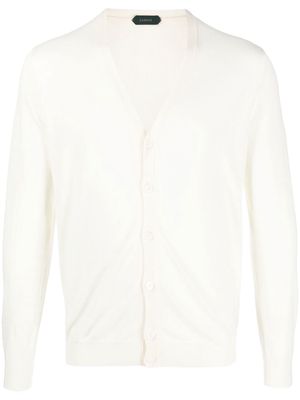 Zanone button-up knitted cardigan - White