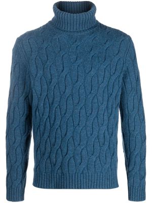 Zanone cable-knit virgin-wool jumper - Blue