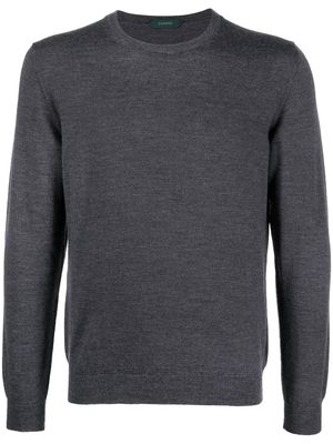 Zanone crew-neck fine-knit jumper - Grey
