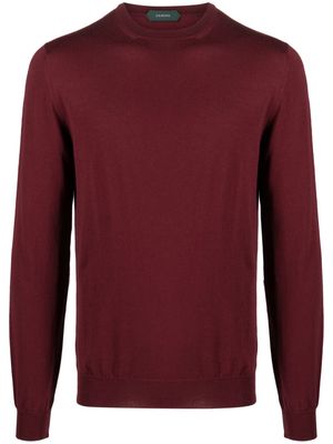 Zanone crew-neck fine-knit jumper - Red