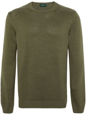 Zanone fine-knit cotton jumper - Green