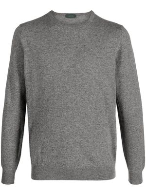 Zanone fine-knit crew-neck jumper - Grey