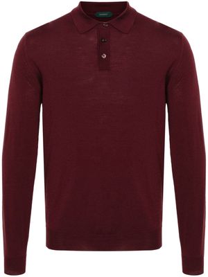 Zanone fine-knit polo shirt - Red